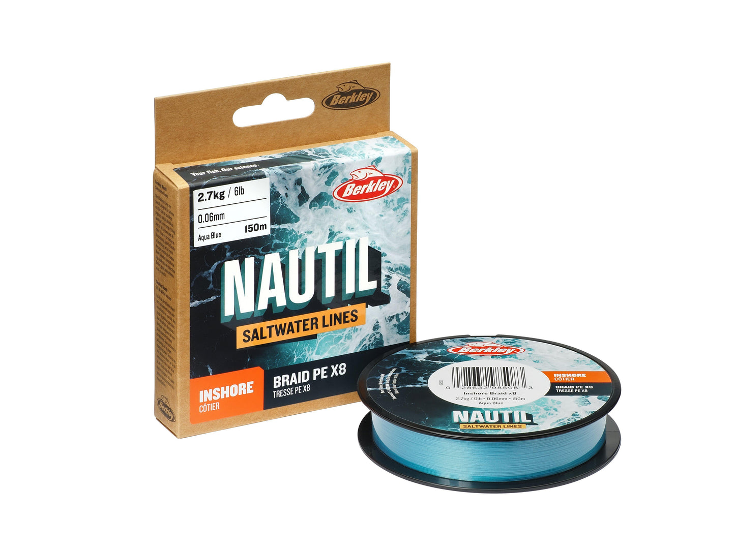 Berkley Berkley NAUTIL Braidx8 150m .30 AquaBlue