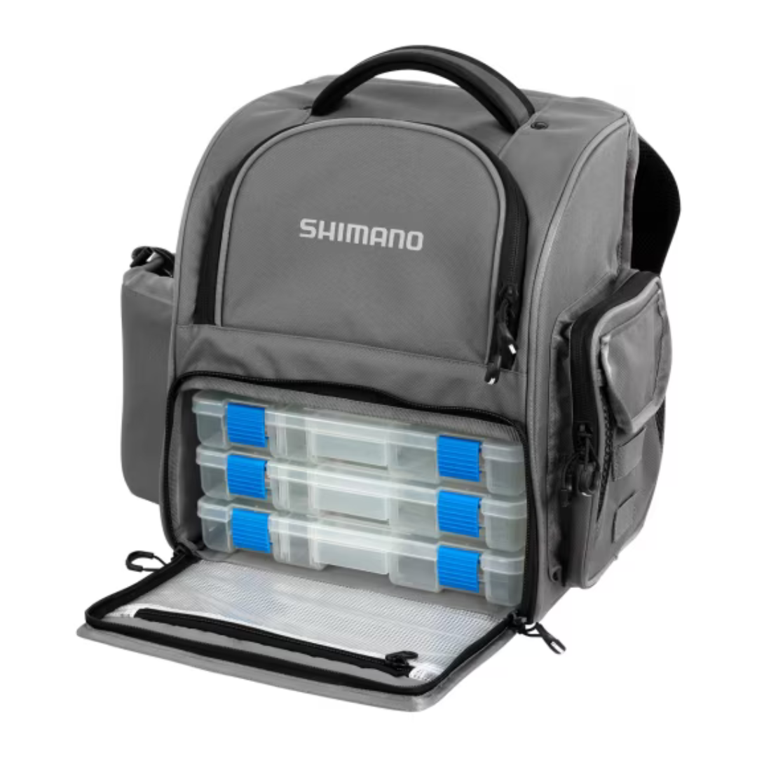 backpack tackle box with trays Shimano Medium Backpack - Shimano fishing backpack