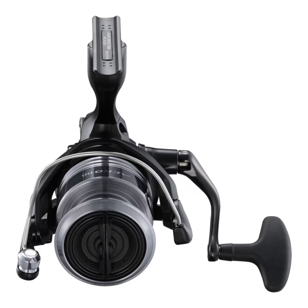 Shimano Aero BB C3000 reel front view displaying the spool and line management system for smooth casting and retrieval.