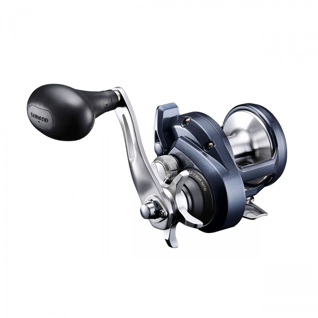 Shimano Torium 16lb A HG fishing reel with ergonomic handle and sleek design.