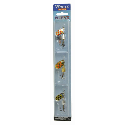 BLUE FOX Kit Vibrax Expert 2 Hot Pepper 6g Silver-Yellow-Black Silver-Yellow-Red Gold-Yellow-Red 3Stk.