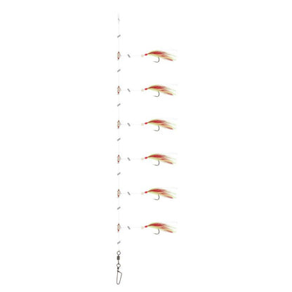 DAIWA Grandwave Makrelen-Vorfach 360° Gr.2/0 135cm 0,6mm 0,5mm Rot/Gelb