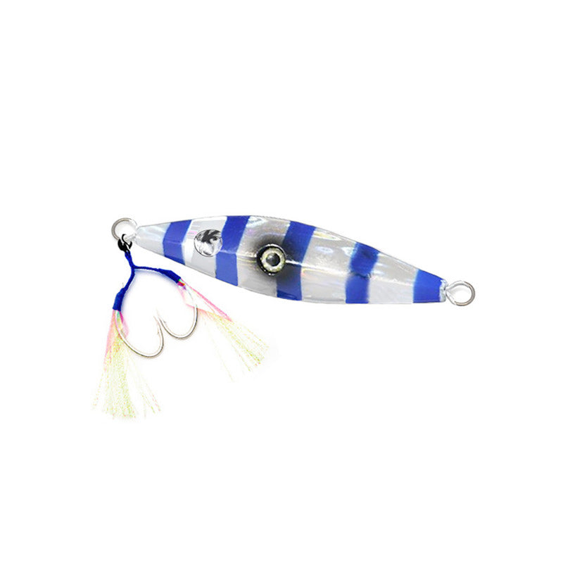 SLOW JIG 90 G ZEBRA BLUE ASSEMBLY GHOST BLADE #3/0