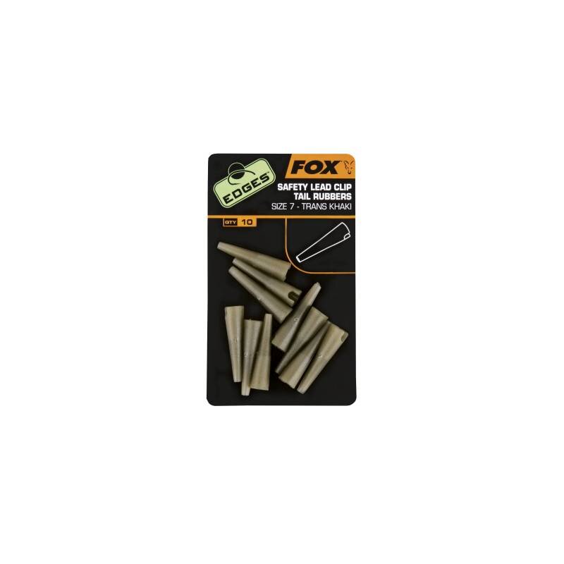 FOX Edges Lead Clip Tail Rubbers Gr.7 Trans Khaki 10Stk.