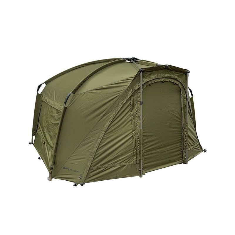 FOX Frontier X Overwrap in olive green, designed for camping, providing enhanced weather protection and insulation for outdoor shelters.