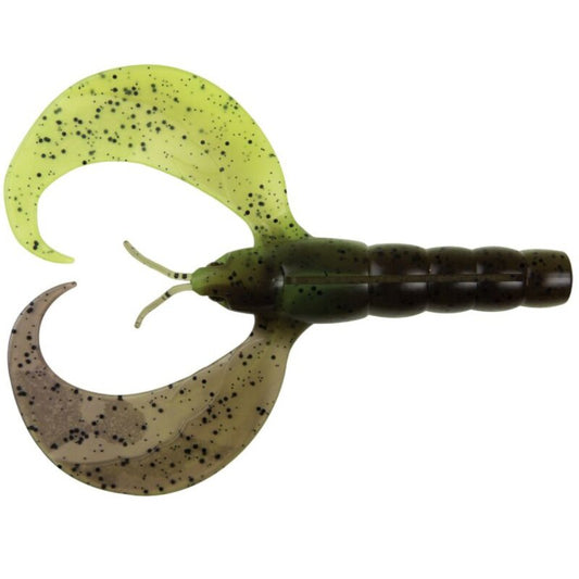 FOX RAGE Mini Craw 6cm UV Green Pumpkin lure featuring a realistic crawfish design with green and brown tones and black speckles, ideal for fishing.