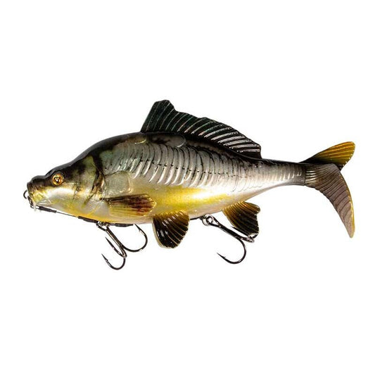 FOX RAGE Realistic Replicant 23cm 198g Mirror Carp lure featuring lifelike details, durable body, and treble hooks for fishing.