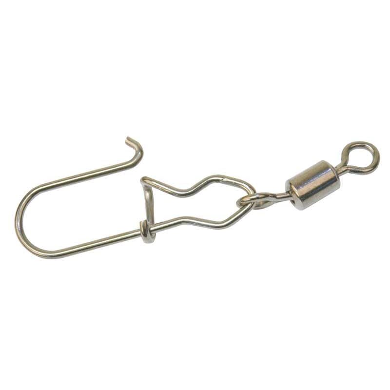 FOX RAGE Strike Point Snap Swivel Gr.1 10Stk. featuring a durable metal snap and swivel design for secure terminal tackle connections in fishing setups.