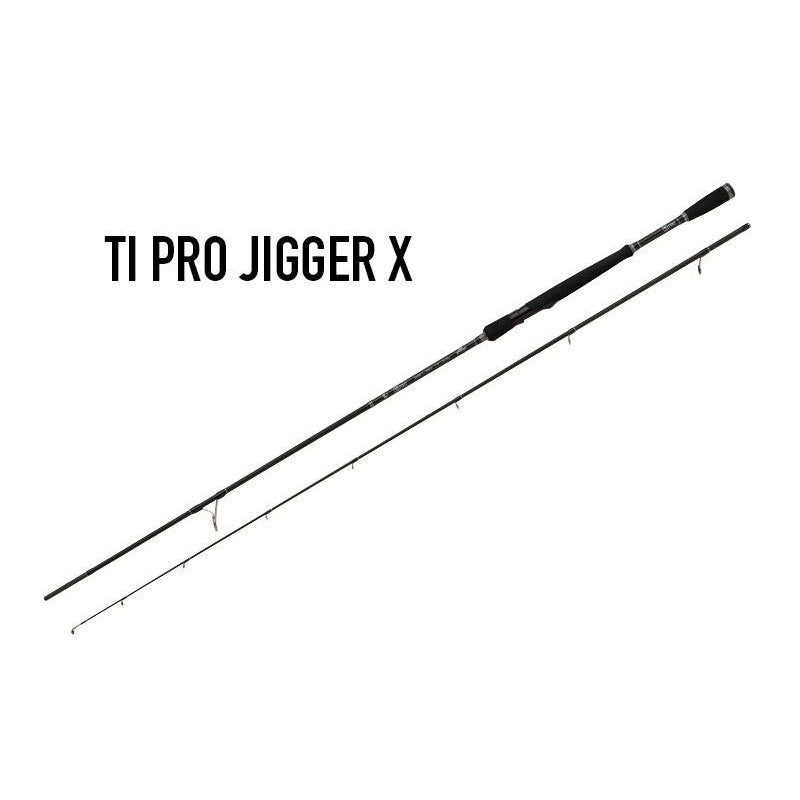 FOX RAGE TI Pro Jigger X 2,4m fishing rod with a 20-60g casting weight, featuring a sleek black design and ergonomic handle for jigging.