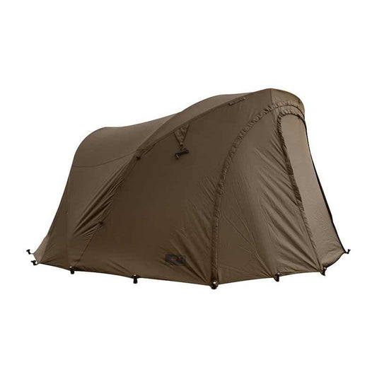 FOX Voyager 1 Person Wrap in olive green, compact camping shelter designed for solo outdoor adventures with durable weather-resistant material.