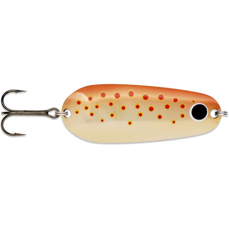 RAPALA Nauvo 6,6cm 19g Brown Trout fishing lure with orange and beige gradient design, red spots, and a treble hook.