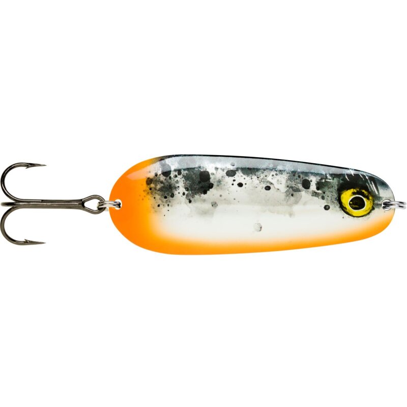 RAPALA Nauvo 6,6cm 19g Halloween fishing lure with orange, black, and white design, featuring a realistic eye and treble hook.