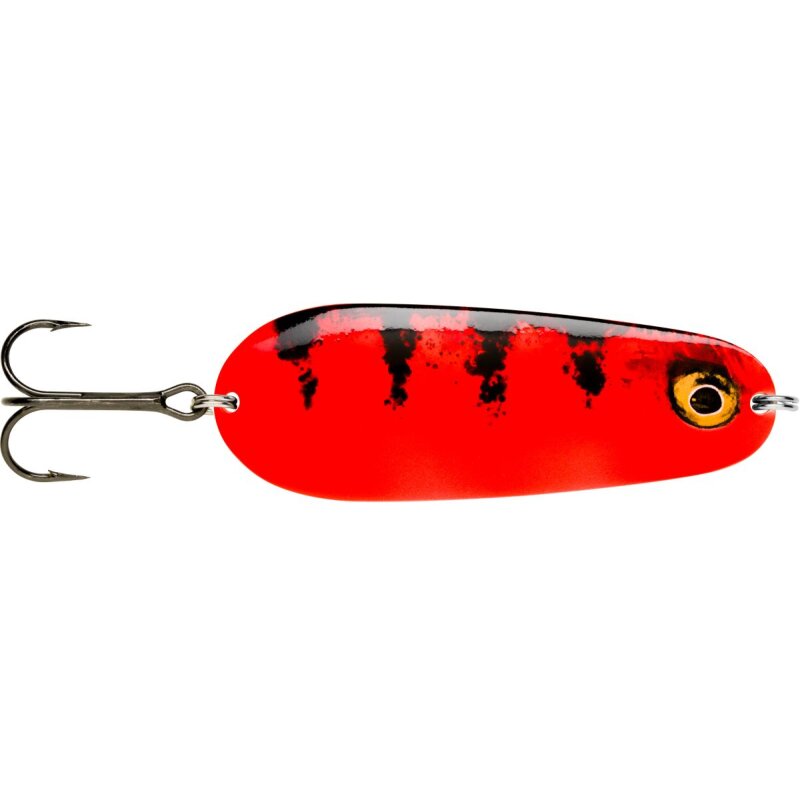 RAPALA Nauvo 6,6cm 19g Red Tiger fishing lure with a vibrant red body, black tiger stripes, and a realistic eye. Ideal for freshwater fishing.