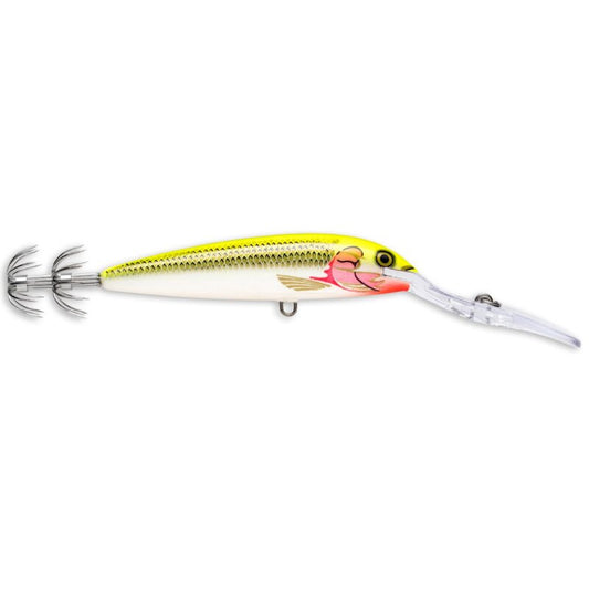 RAPALA Squid Deep 9cm 15g Silver Fluorescent Chartreuse