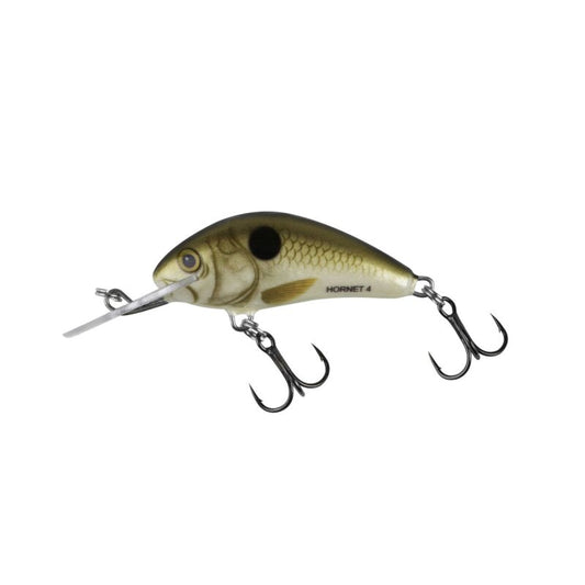 SALMO Hornet Floating Mini 3,5cm 2,2g Pearl Shad fishing lure with a realistic fish design, dual treble hooks, and a durable build for freshwater fishing.