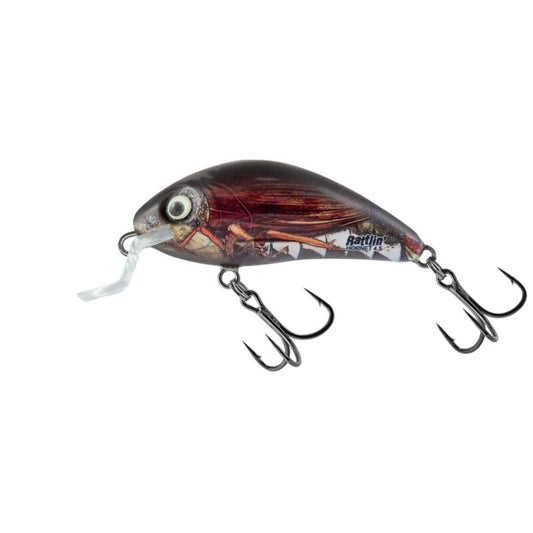 SALMO Rattlin Hornet Shallow 4,5cm 5,5g Real Cockhafer fishing lure with realistic insect design, dual treble hooks, and shallow diving lip.