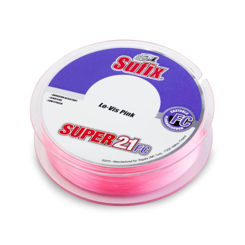 SUFIX Super 21 FC Fluorocarbon 0,4mm 12,4kg 300m Lo-Vis Pink