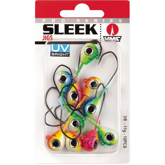 VMC Sleek Jig UV Kit Gr.2/0 7g Black Nickel 10Stk.